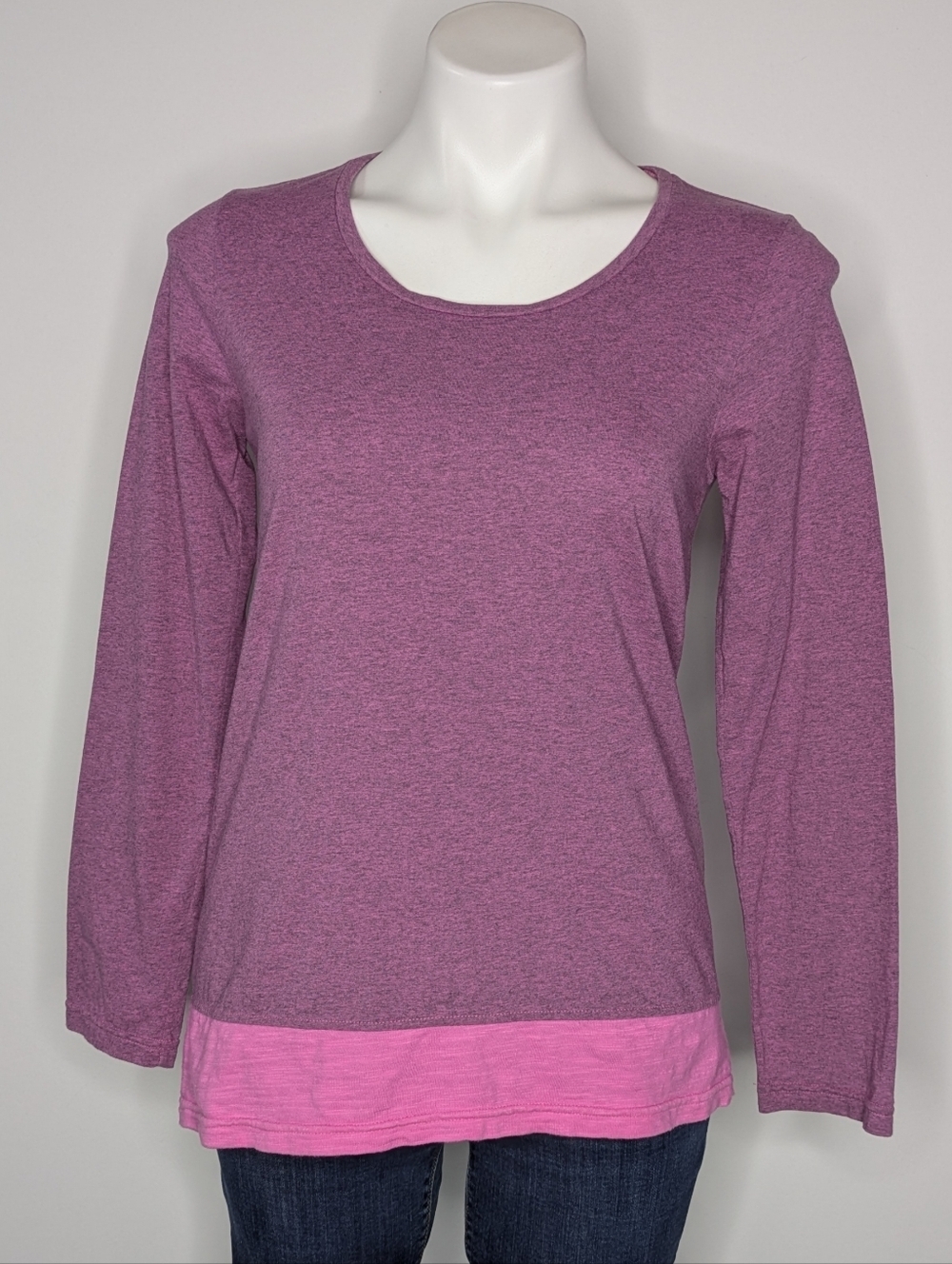 Neon Buddha Purple Pink Cotton Blend Oversized Long Sleeve T-shirt XS